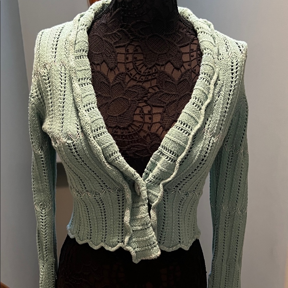 Moth seafoam colored cardigan